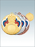 MK294-медаль Герб России диам. 70 мм. под вкладыш диам. 25 мм. 
