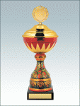 KM1330-Кубок с металлической чашей с элементами хохломской росписи